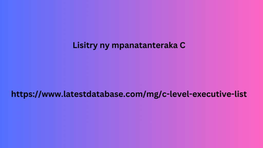 Lisitry ny mpanatanteraka C 02