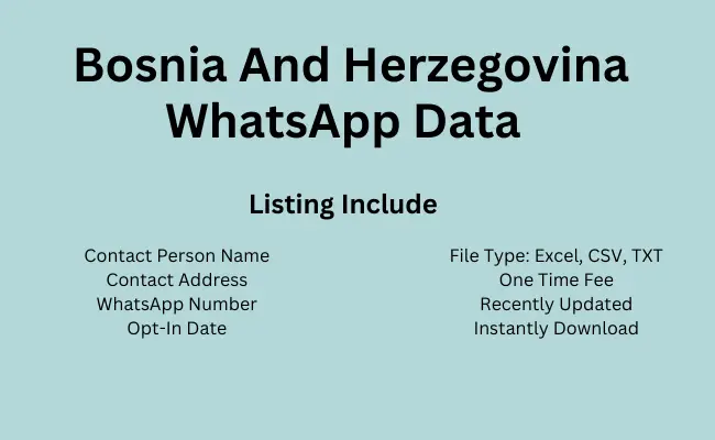 Bosnia And Herzegovina whatsapp data