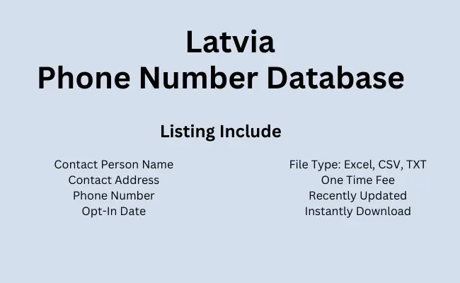 Latvia phone number database