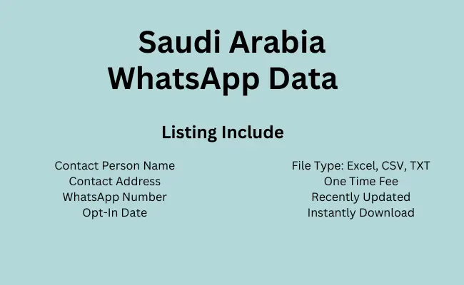 Saudi Arabia whatsapp data