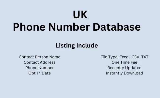 UK phone number database