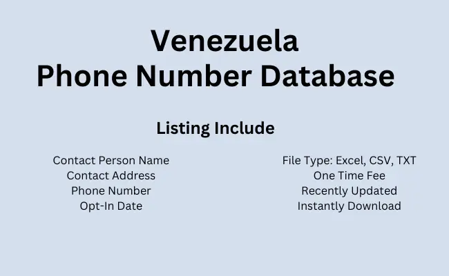 Venezuela phone number database