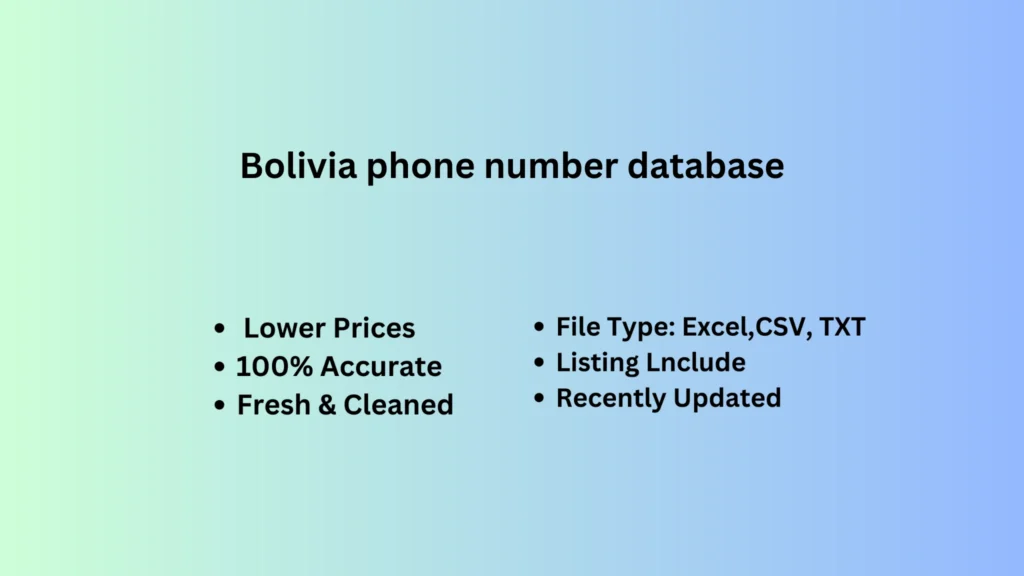 Bolivia phone number database